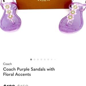 Coach Lavender Jelly Sandals with Floral Gems